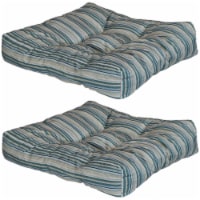 2 Pack Indoor Outdoor Tufted Seat Cushions Patio Backyard Neutral Stripes 20x20