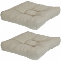 Sunnydaze Outdoor Square Olefin Tufted Seat Cushions - Beige - Set of 2