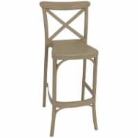 Sunnydaze Fleming Plastic Barstool Chair - Coffee