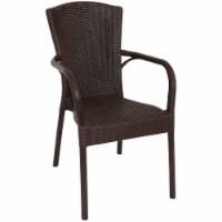 Sunnydaze Segesta Plastic Patio Armchair - Indoor - Outdoor - Wenge