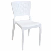 Sunnydaze Hewitt Plastic Patio Dining Chair - Indoor - Outdoor - White