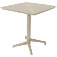 Patio Bar Table Plastic Square Folding Furniture Indoor Outdoor Light Brown
