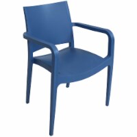 Sunnydaze Landon Plastic Dining Armchair - Sax Blue