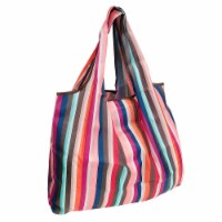 Wrapables Large Nylon Reusable Shopping Bag, Stripes