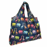 Wrapables Large Nylon Reusable Shopping Bag, Elephants & Giraffes