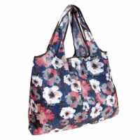 Wrapables Large Nylon Reusable Shopping Bag, Pansies