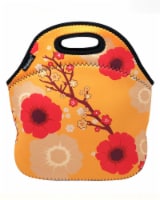 Wrapables Insulated Neoprene Lunch Bag, Orange Floral