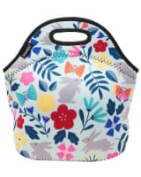 Wrapables Insulated Neoprene Lunch Bag, Floral Rabbits