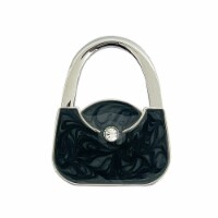 Wrapables Stylish Purse Hook Hanger, Foldable Handbag Table Hanger, Black Baguette