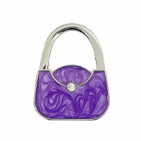 Wrapables Stylish Purse Hook Hanger, Foldable Handbag Table Hanger, Purple Baguette