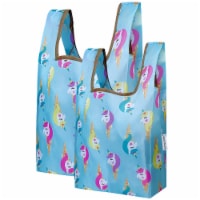 Wrapables JoliBag Collection Reusable Shopping Bag (Set of 2), Unicorn Treats
