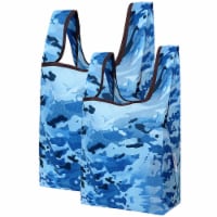 Wrapables JoliBag Collection Reusable Shopping Bag (Set of 2), Blue Camo