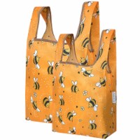 Wrapables JoliBag Collection Reusable Shopping Bag (Set of 2), Yellow Bees