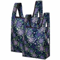 Wrapables JoliBag Collection Reusable Shopping Bag (Set of 2), Purple Hydrangeas