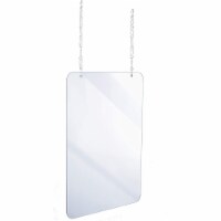 Alpine Industries 30 in x 40 in x 0.18 in Clear Acrylic Sheet Hanging Protective Sneeze Guard