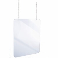 Alpine Industries 36 in x 40 in x 0.18 in Clear Acrylic Sheet Hanging Protective Sneeze Guard