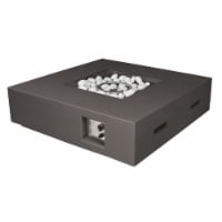 Lexora LB107042SB00000 42 in. Brenta Outdoor Square Gas Firepit Table, Dark Grey