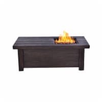 Lexora LM120047TB00000 47 in. Melardo Long Fire Pit Table With Round Burner Kit, Wood Texture