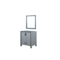 30" Dark Grey Single Vanity, no Top and 28" Mirror