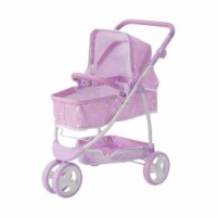 Olivia's Little World Twinkle Stars Princess 2-in-1 Baby Doll Stroller, Purple OL-00010