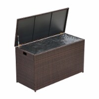 Teamson Home Wicker 154 Gallon Patio Storage Chest, Brown