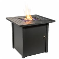Peaktop Outdoor Square 30 Propane Gas Fire Pit with Steel Base HF45701AA-S