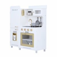 Teamson Kids Little Chef Mayfair Classic Kids Kitchen Playset 11 Accessories, White/Gold