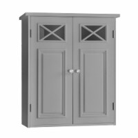 Elegant Home Fashions Bathroom Wall Cabinet With Two Doors Grey Dawson EHF-6810G