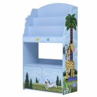 Fantasy Fields Kids Sunny Safari Wooden Bookcase Book Shelf Organizer Rack Blue