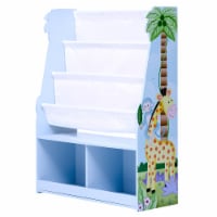 Fantasy Fields Kids Sunny Safari Wooden Bookcase Book Shelf Multi Storage Blue