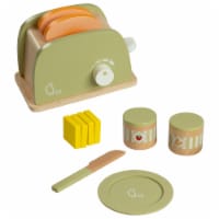 Teamson Kids Little Chef Frankfurt 11-pc. Wooden Play Kitchen Toaster Accessory Set, Green