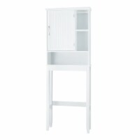 Elegant Home Fashions Wooden Over the Toilet Storage Cabinet Space Saver Organizer White