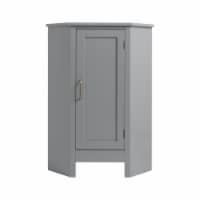 Elegant Home Fashions Wooden Bathroom Corner Floor Storage Cabinet Space Saver, Gray