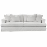 Slipcover Only for Recessed Fin Arm 94  Sofa | 4 Throw Pillow Covers | White