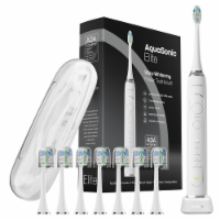 AquaSonic Elite - Advanced Ultra Whitening Rechargeable Toothbrush Set - Optic White