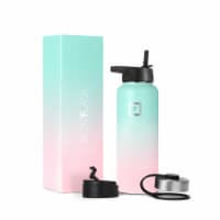 Iron Flask Wide Mouth Water Bottle With Straw Lid Bubblegum 40 oz