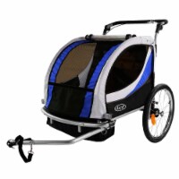 ClevrPlus  Deluxe 3-in-1 Bike Trailer Stroller Jogger for Kids, Blue