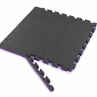 Xspec  1  Extra Thick Reversible EVA Foam Gym Mats 12 pcs 48 Sq Ft, Black/Purple