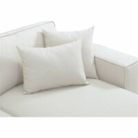 Elson Beige Loveseat with 4 Pillows in Beige Linen Fabric Sofa Couch
