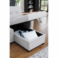 Sierra Light Gray Fabric Reversible Sleeper Sectional Sofa with Storage Chaise