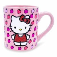 Hello Kitty 802076 Hello Kitty Strawberries Glitter Ceramic Mug - 14 oz