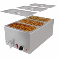 Commercial Bain Marie Countertop Food Warmer, Silver