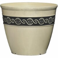 Classic Home and Garden Corinthian Resin Flower Pot Planter, Concrete Grey, 8