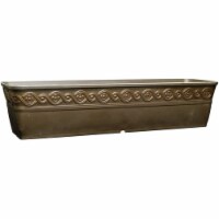 Classic Home and Garden Corinthian Resin Flower Pot Rectangle Planter, Bronze, 18