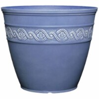 Classic Home and Garden Corinthian Resin Flower Pot Planter, Slate Blue, 13