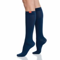 VIM & VIGR Compression Socks: 15-20 mmHg: Solid (Moisture-wick Nylon) - Navy L/XL