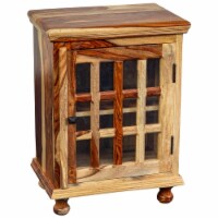 Porter Designs Taos Solid Sheesham Wood 12 Pane Glass Cabinet or Bedside Table