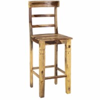 Porter Designs Taos Solid Sheesham Wood Ladderback 30  Bar Chair