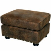 Elk River Leather-Look with Nailhead Ottoman