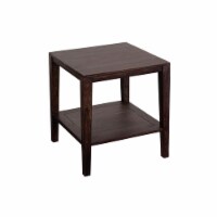 Porter Designs Fall River Solid Sheesham Wood End Table - Gray